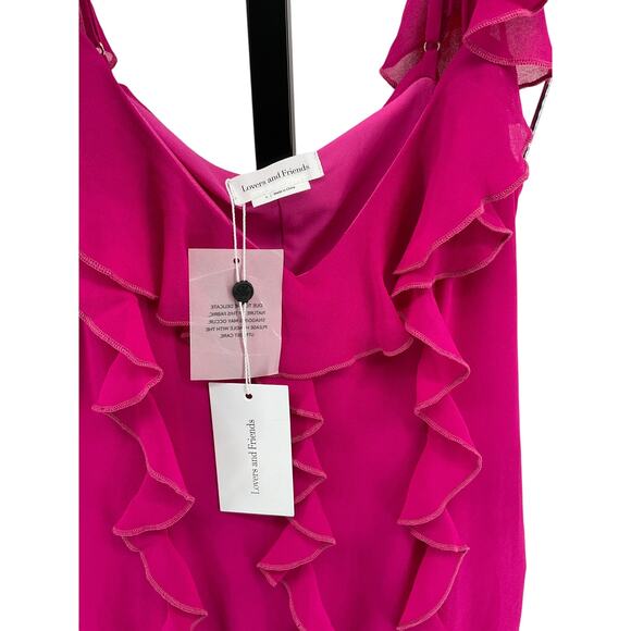 Lovers and Friends 'Marisol' Fuchsia Satin Gown Size S - NWT - Picture 5 of 5